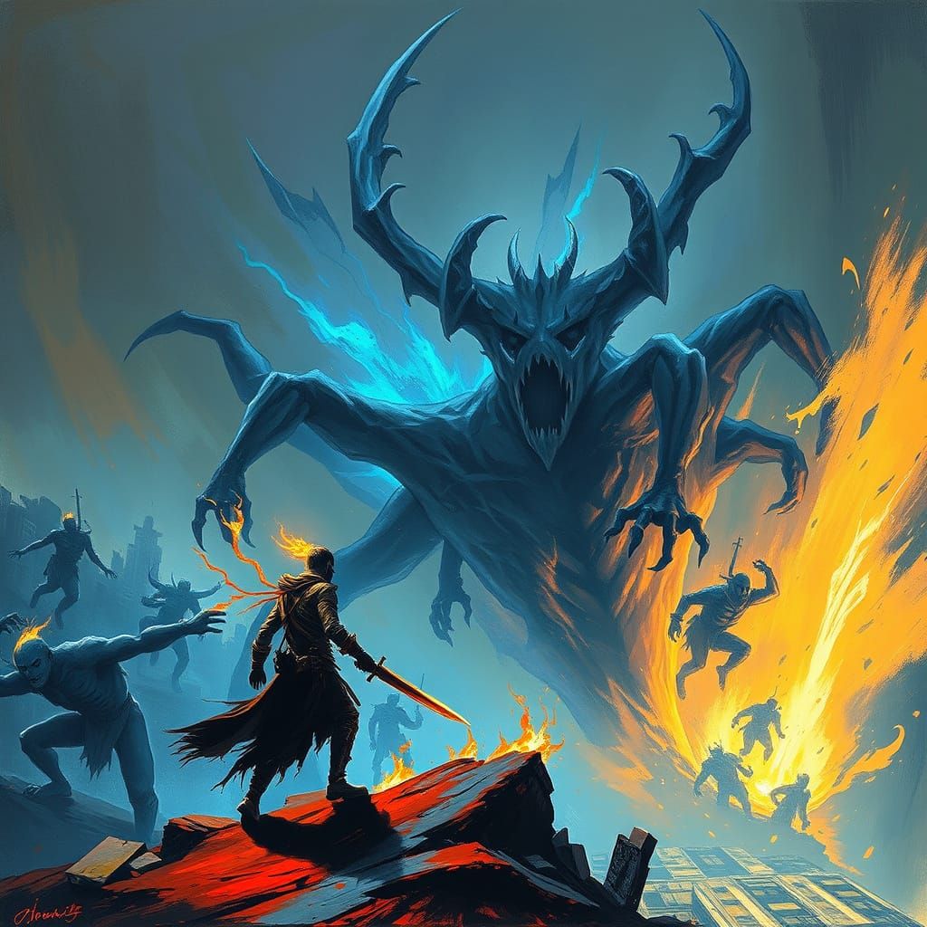 Cosmic Battle in Neon Abyss