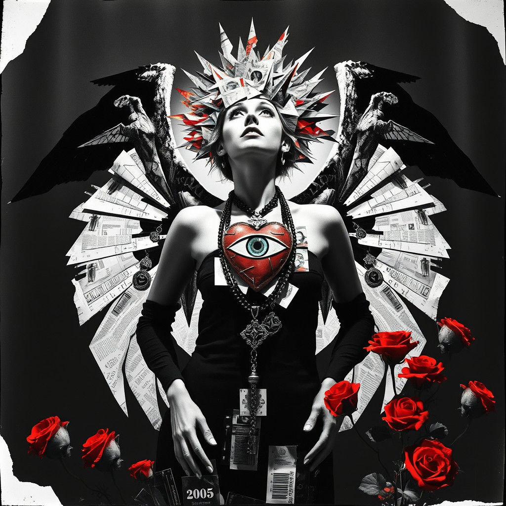 Punk Rock 'Our Lady' in Surrealist Photogram Art