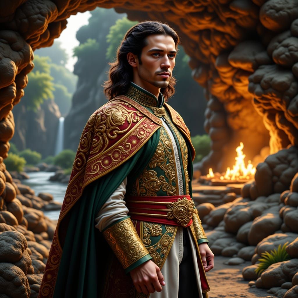 Peter the Great in Crystal Cave, in Steampunk Style