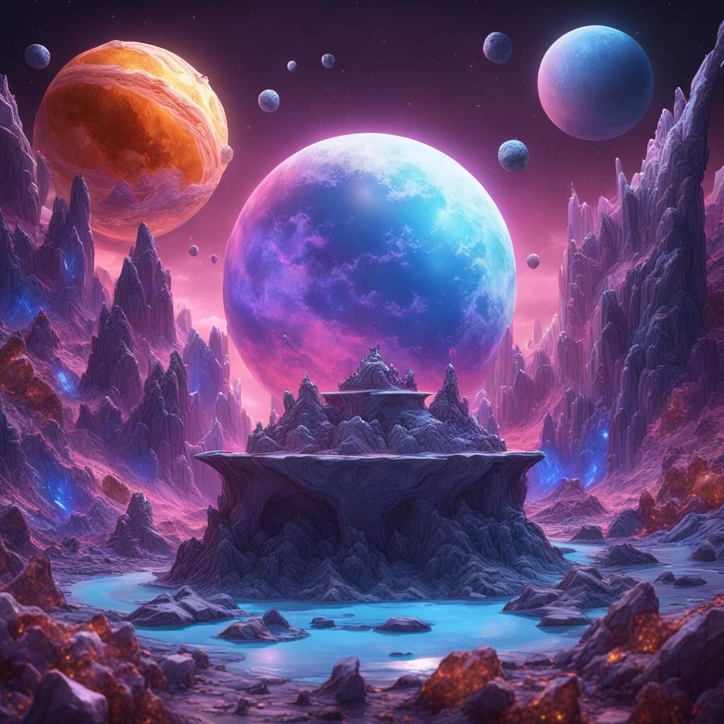 Crystal Moon Saturn Fruitcake Fantasy Concept Art