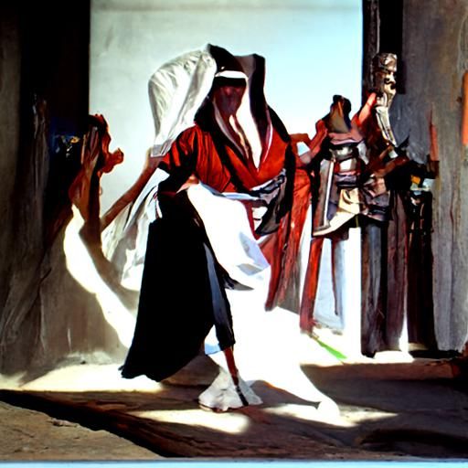 Eshay Dancing in Robes: An Oil Painting