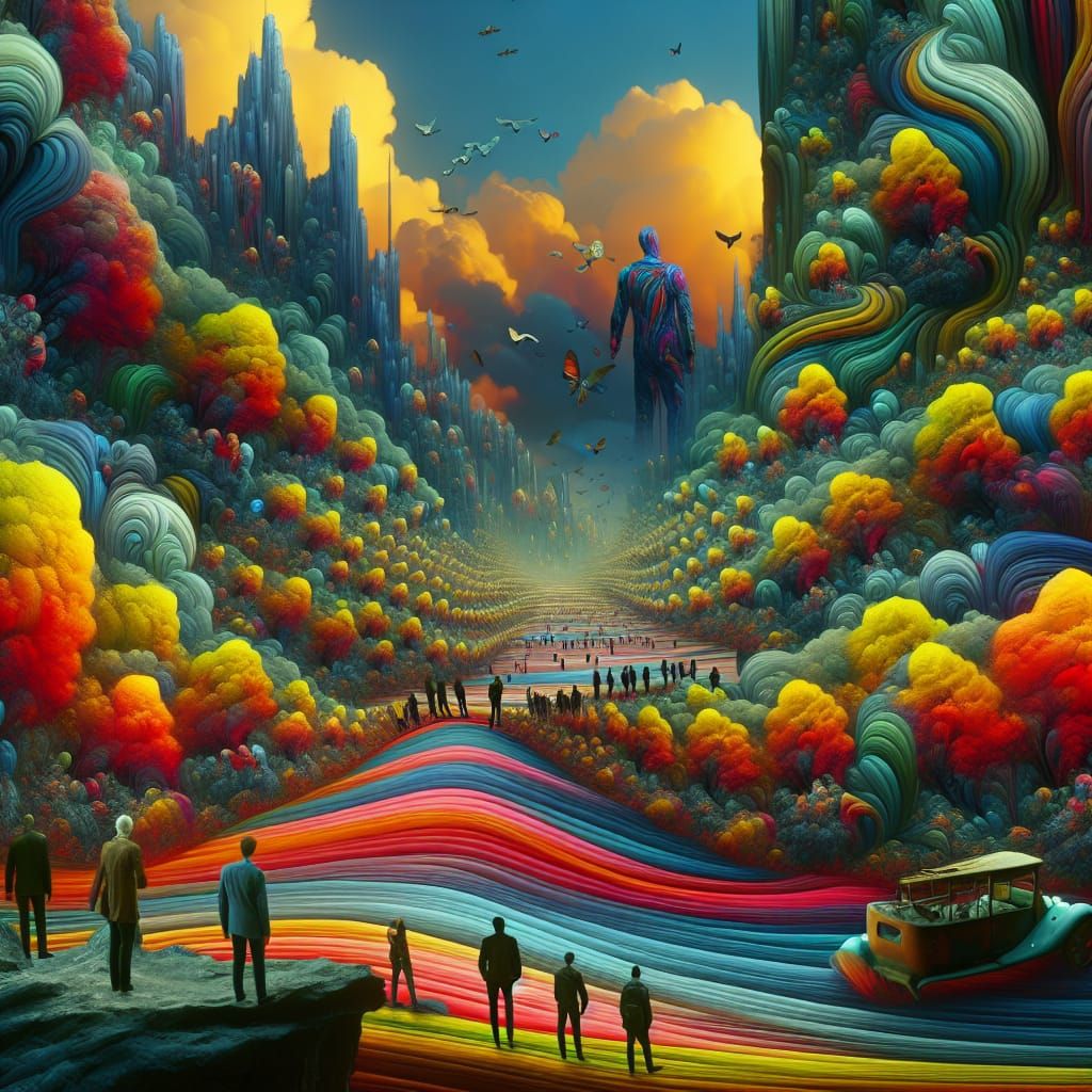 Surreal Landscape in Vibrant Distortion