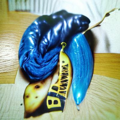 Vibrant Blue Banana Still Life