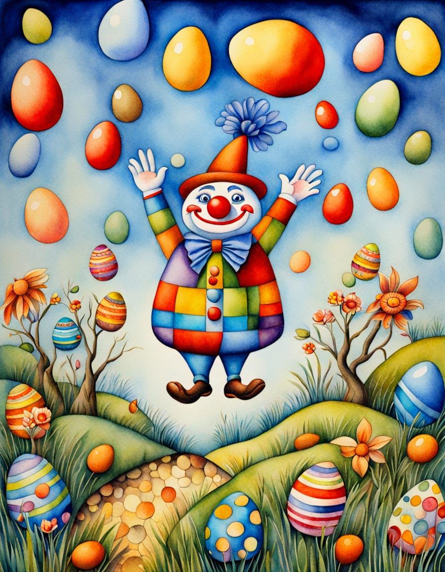 Easter in Vibrant Cubist Style