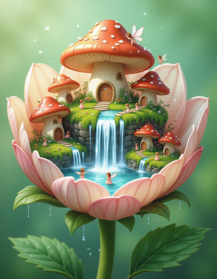 Magical Fairy Kingdom Inside a Flower