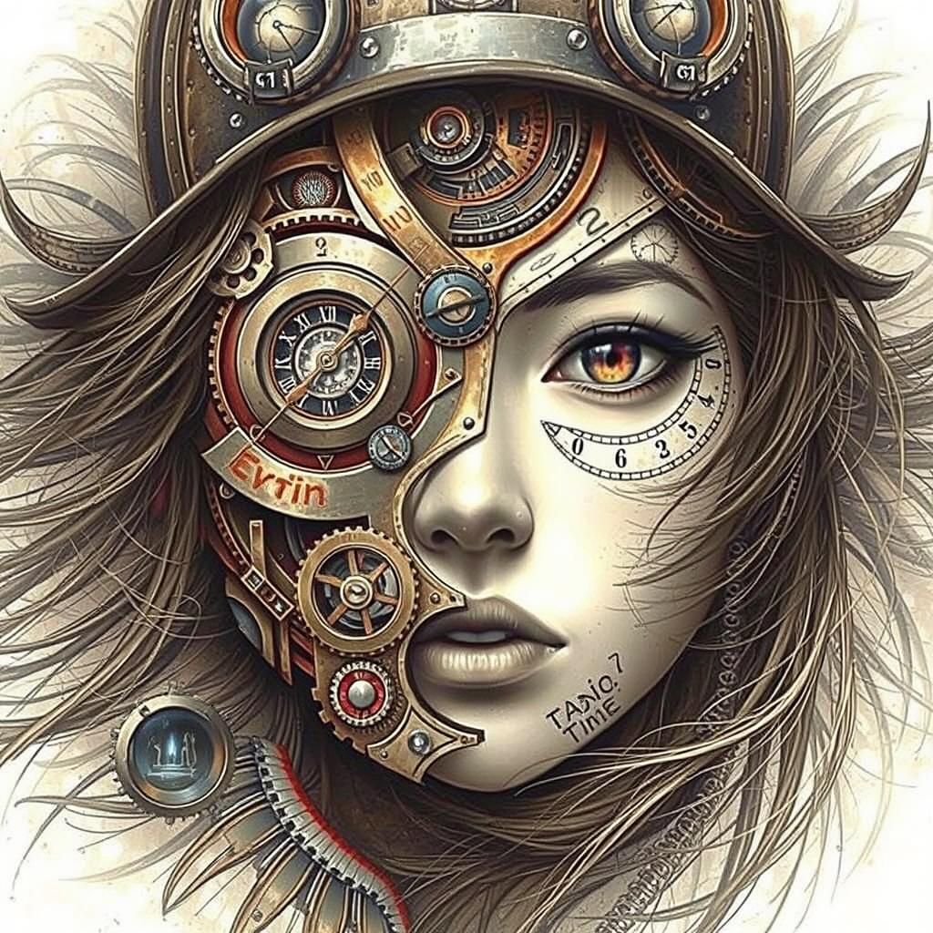 Picture: Zeichnung in Cyberpunk- und Fantasy Art, similar An...