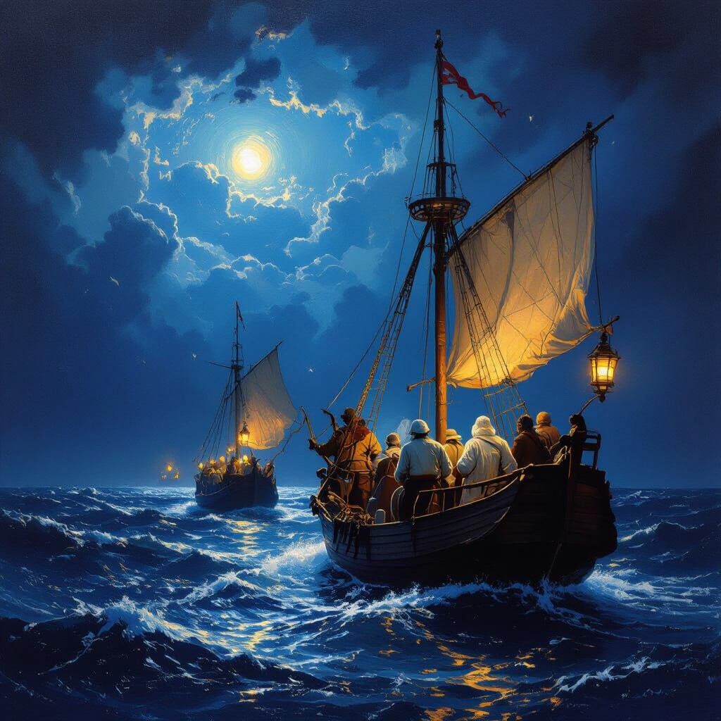 Vasco da Gama's Crew Navigates Stormy Seas