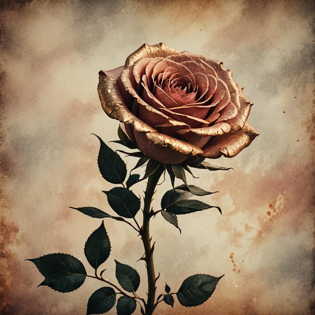 Embossed Rose Border on Watercolor Paper