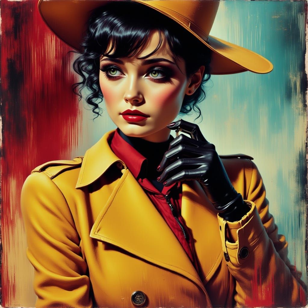 A cinematic, vintage pulp art-inspired portrait of a sophist...