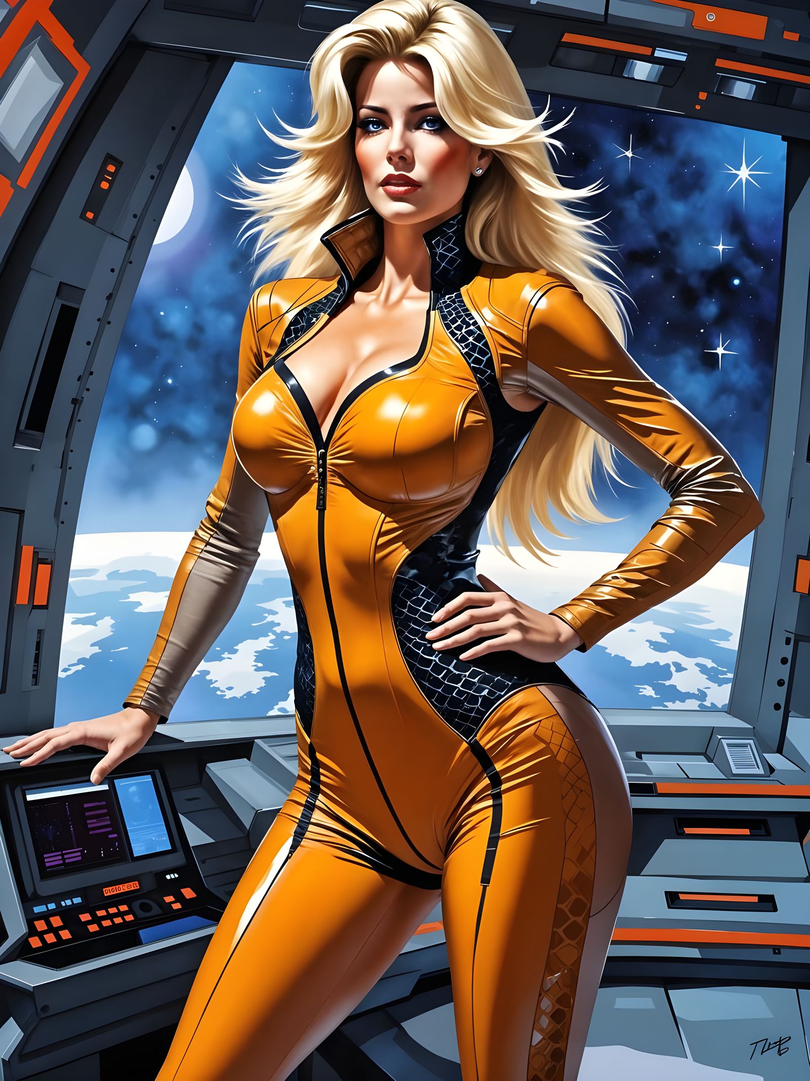 Galactic Space Commander in Honeycomb Space Suit