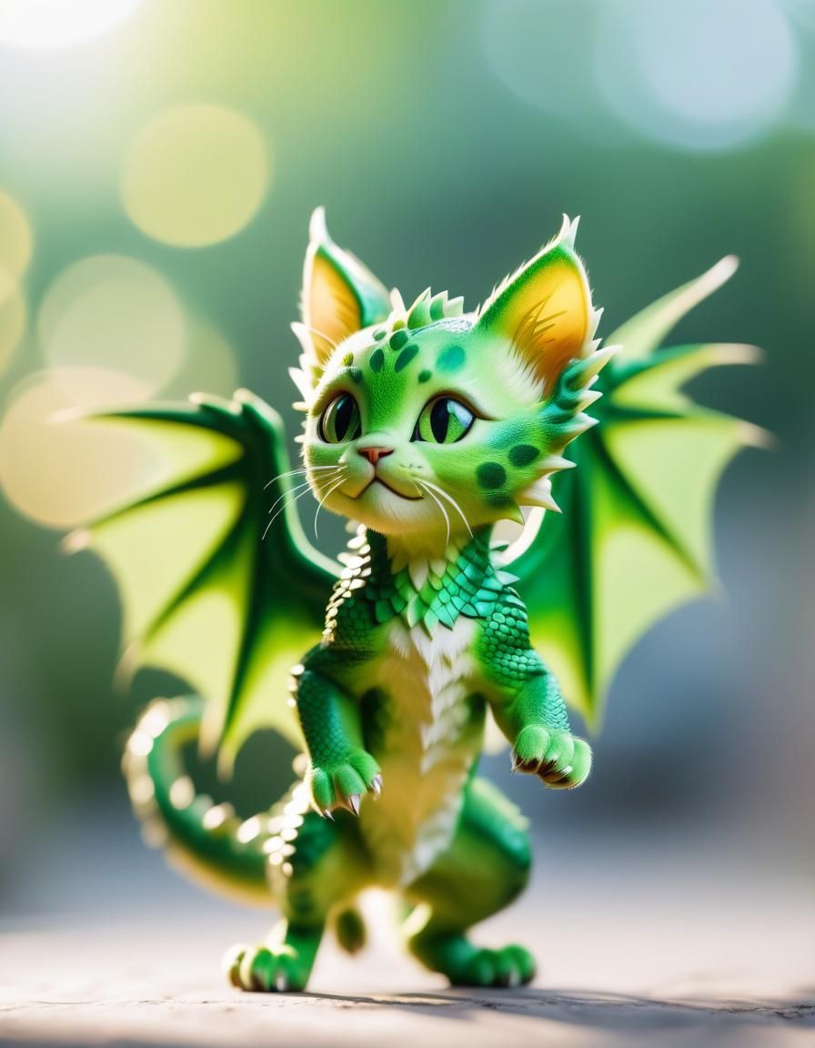 Dragon Kitten Green