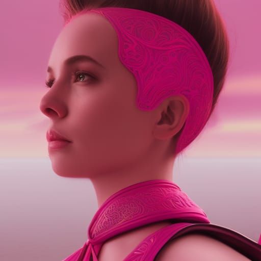 Girl in Hot Pink: Digital Matte Painting