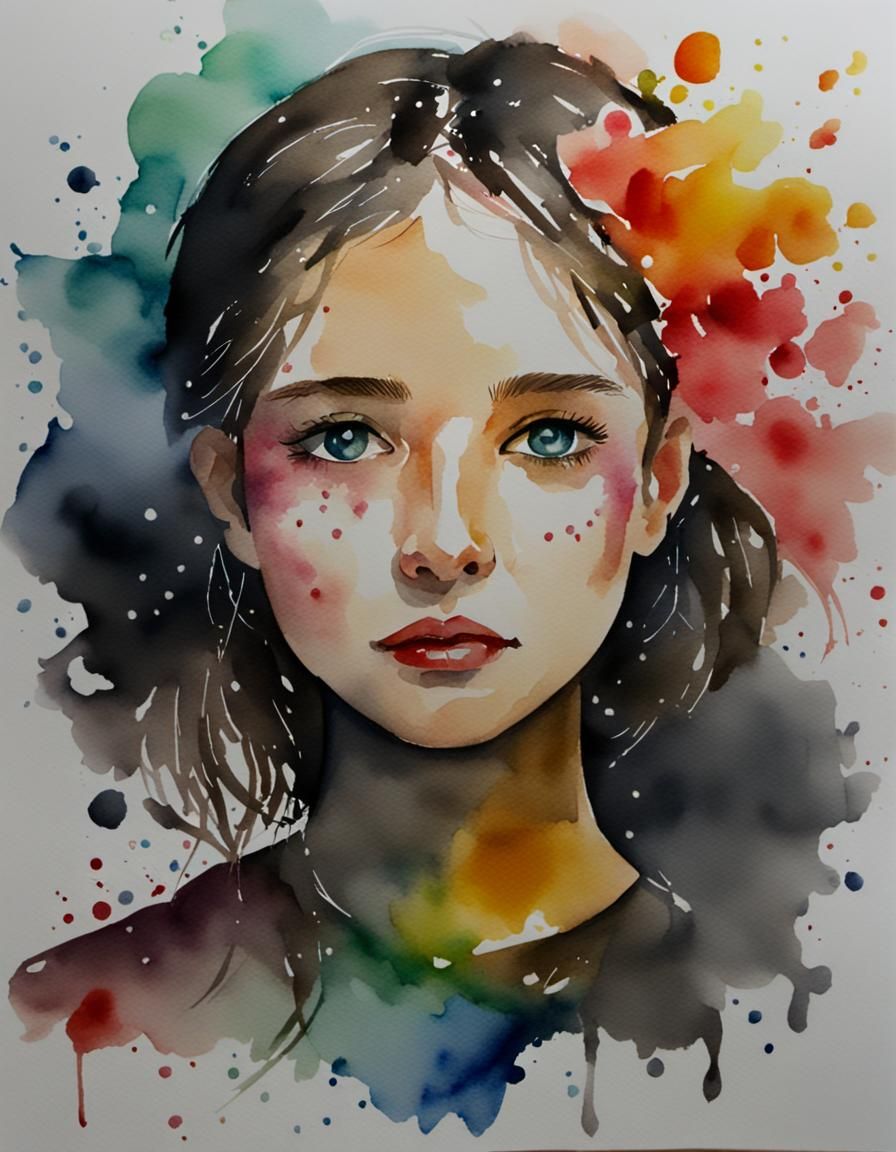 Abstract Watercolor Painting