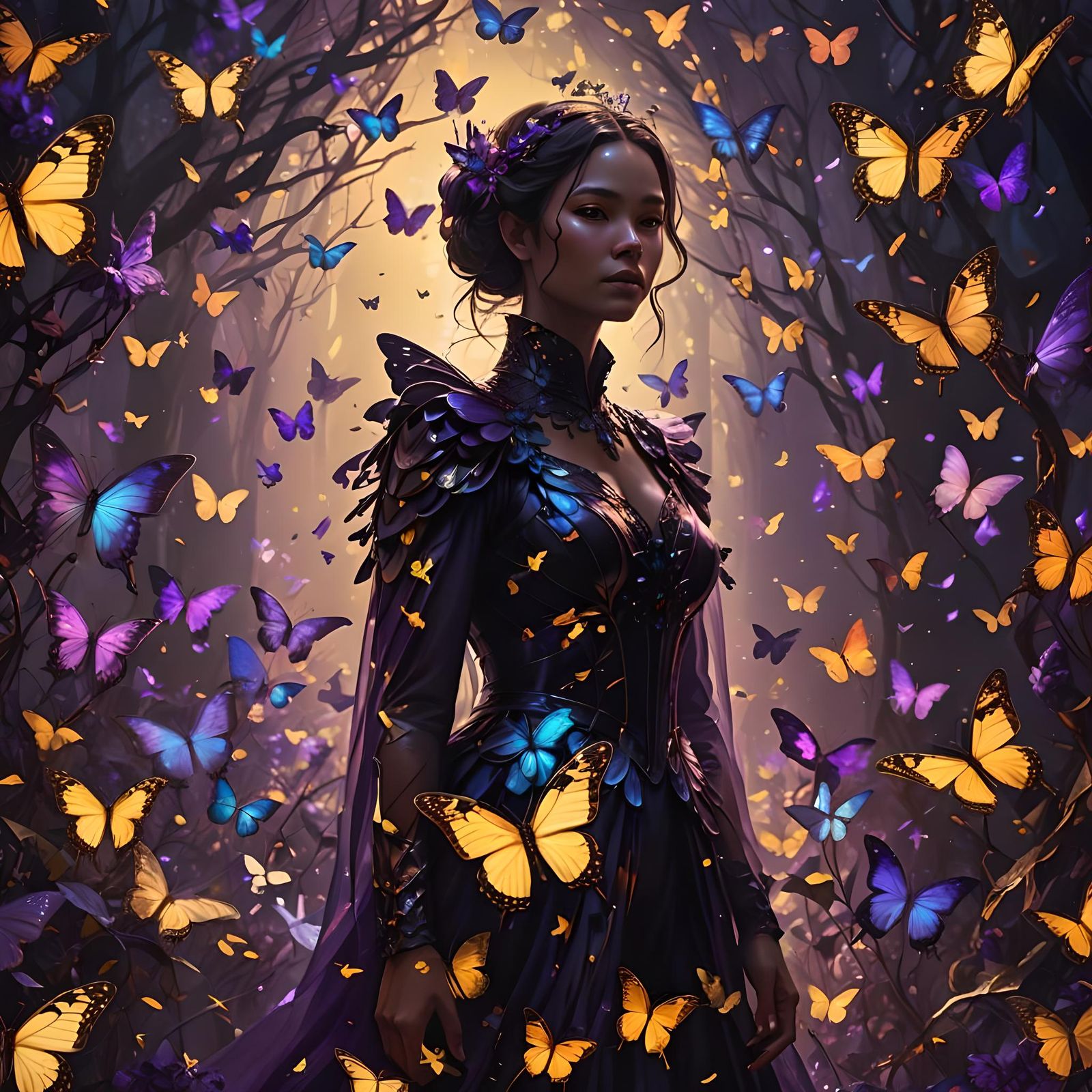 Butterfly Ripple Effect in Dark Fantasy Style