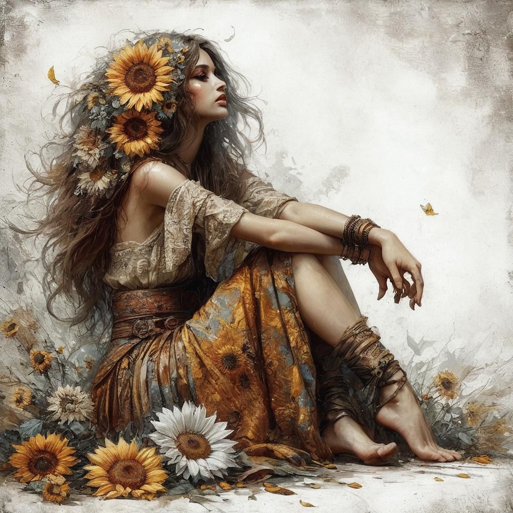 AI-Generated Image of a Sunflower Field