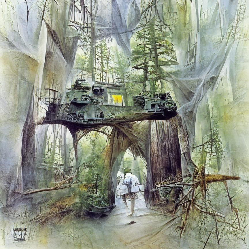 Idyllic Forest Landscape in Fantasy Art Style