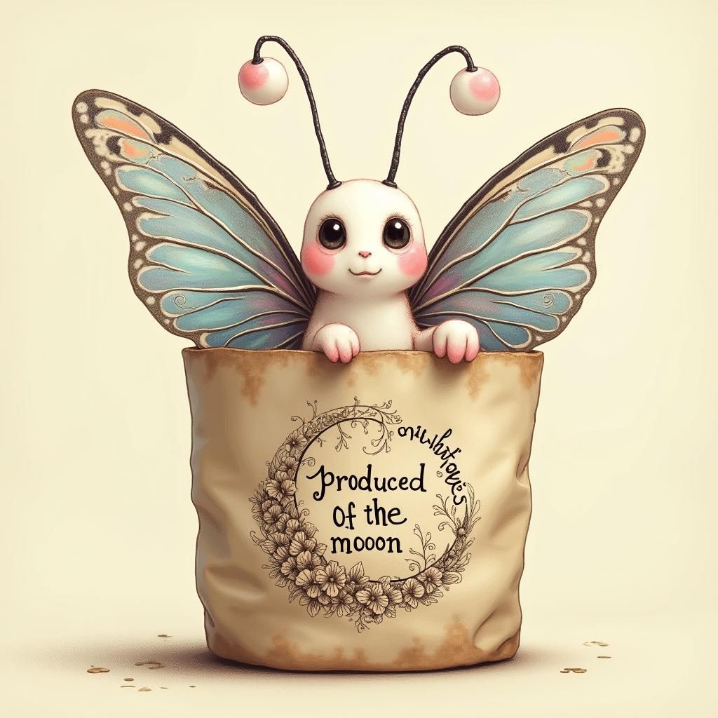 Marshmallow Butterfly Creatures in Art Nouveau Style