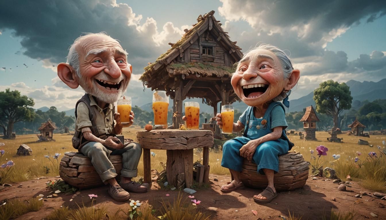 Grandparents' Love: A Detailed Matte Painting
