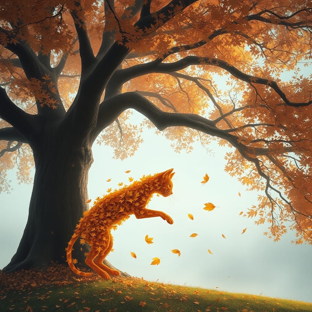 Autumnal Feline: A Fantasy Concept Art Piece
