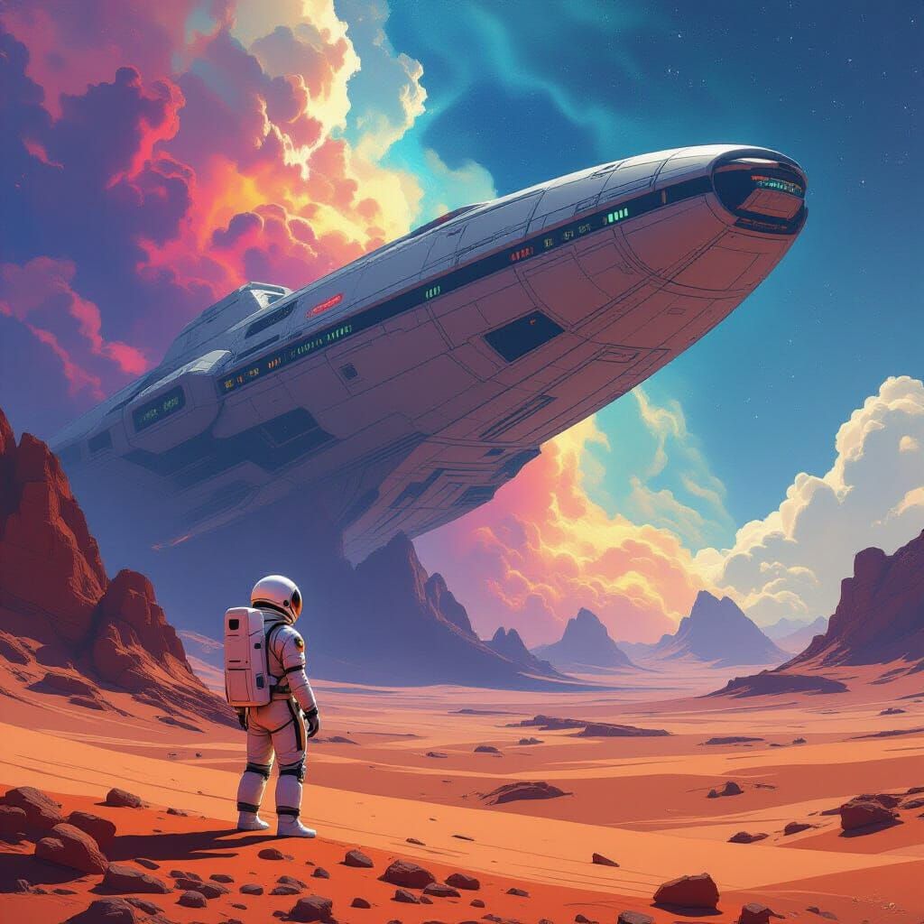 Astronaut Discovers Giant Alien Ship on Nebula Planet