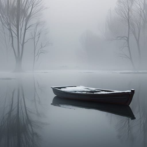 Elegant Eel Glides Across Frosty Winter Landscape