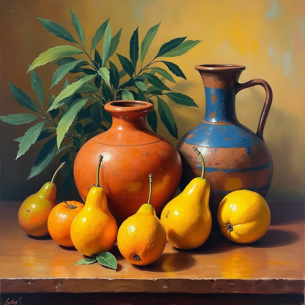 Vibrant Still Life in Post-Impressionist Style