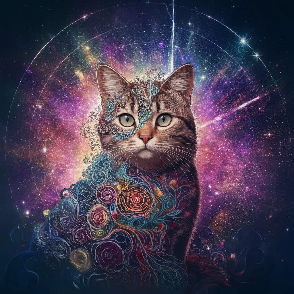 Cosmic Floral Universe in Elegant Swirls