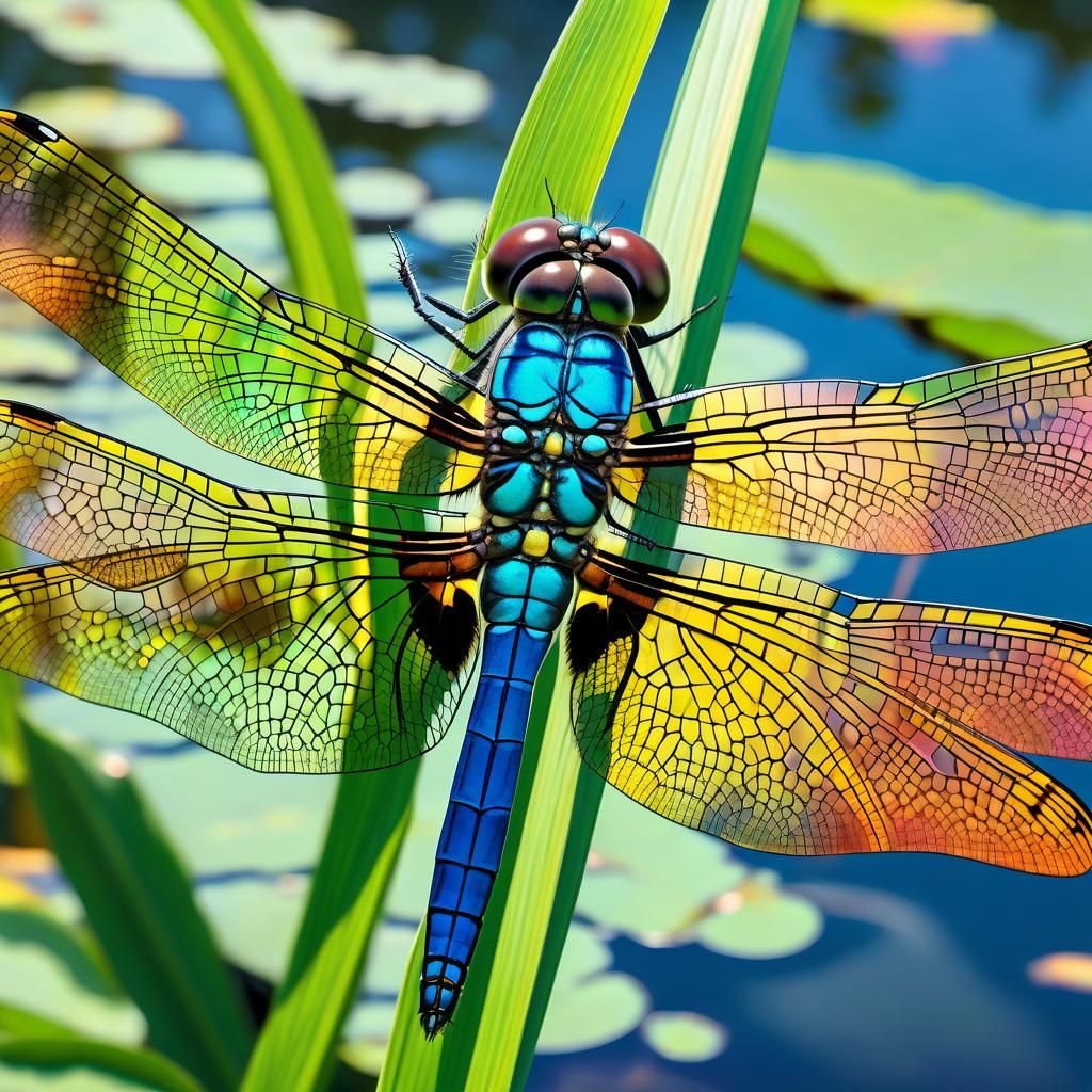 Iridescent Dragonfly Wings in Sunlight