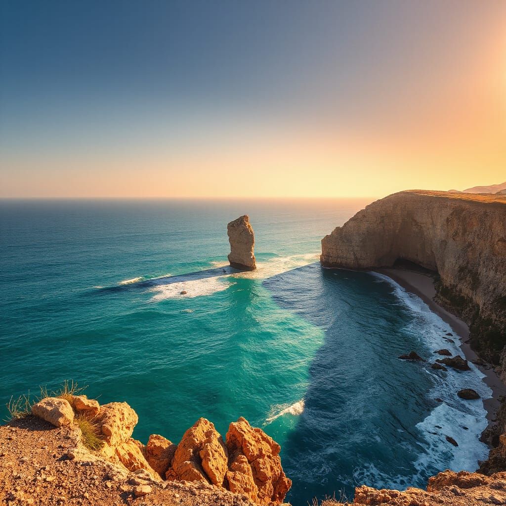 Pan di Zucchero sea stack off Sardinia, Italy