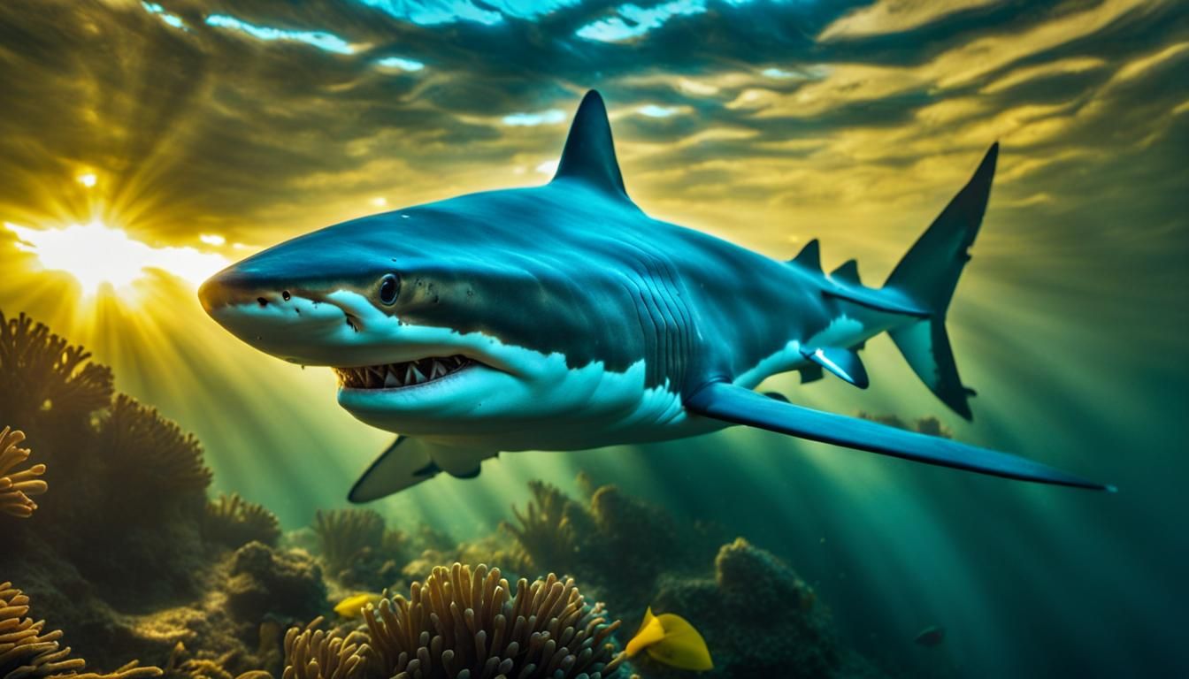 Underwater Shark Portrait in HDR