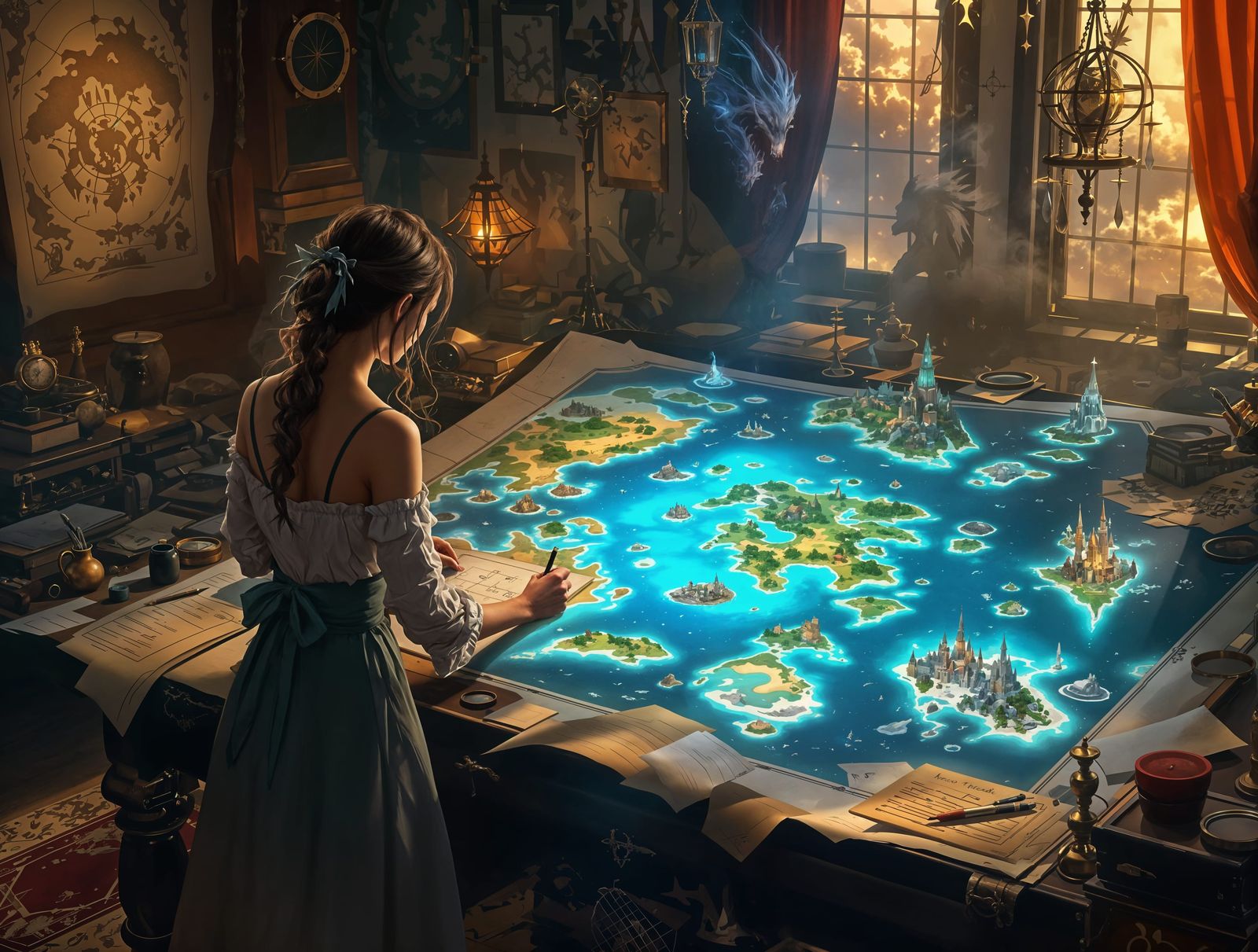 The Cartographer of Fantastical Realms in Digital Painting