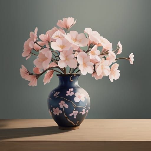 Elegant Cherry Blossom in Anime-Inspired Art