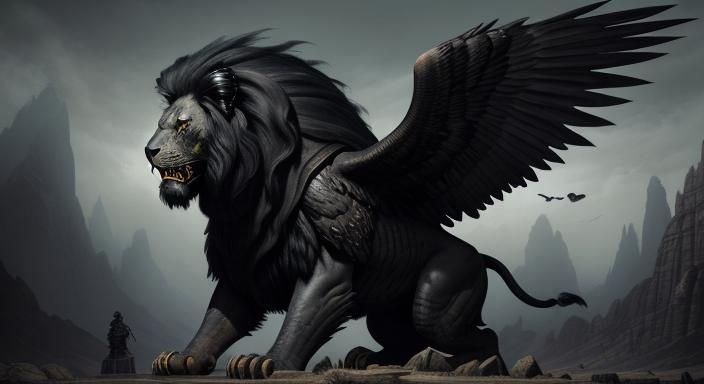 Monster Sphinx in Dark Fantasy Historical Style