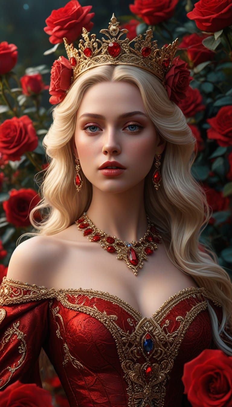 Crimson Empress in Rose Garden