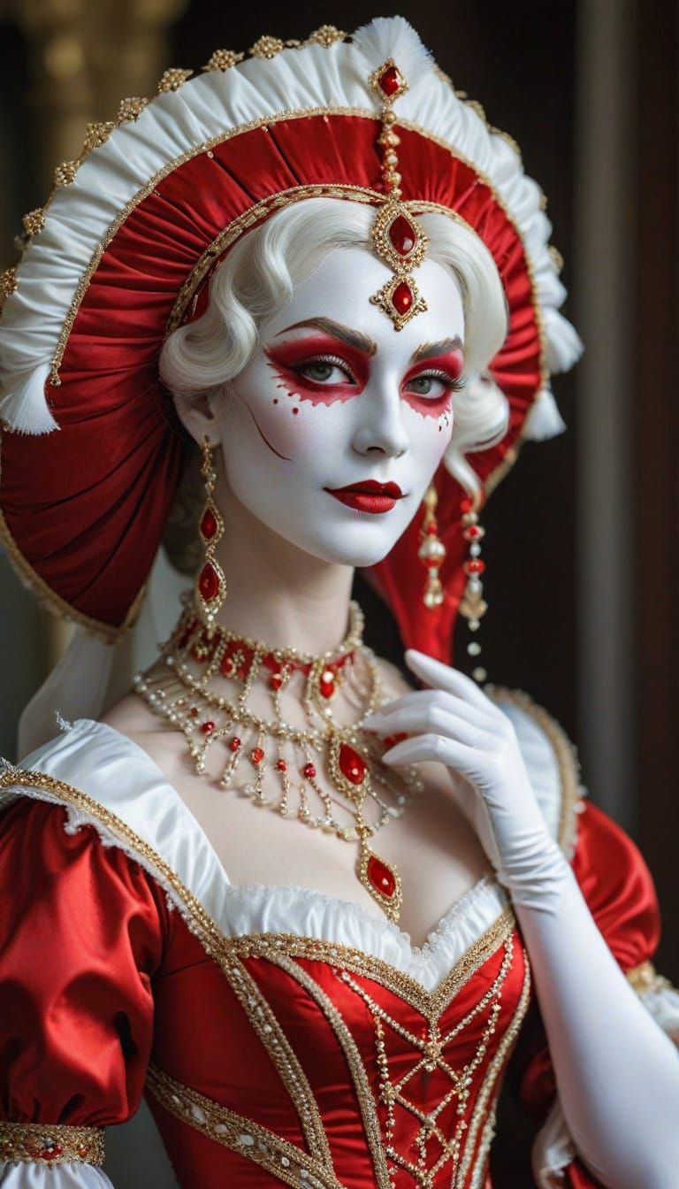 Glamorous Lady in Renaissance Attire with Golden Accents