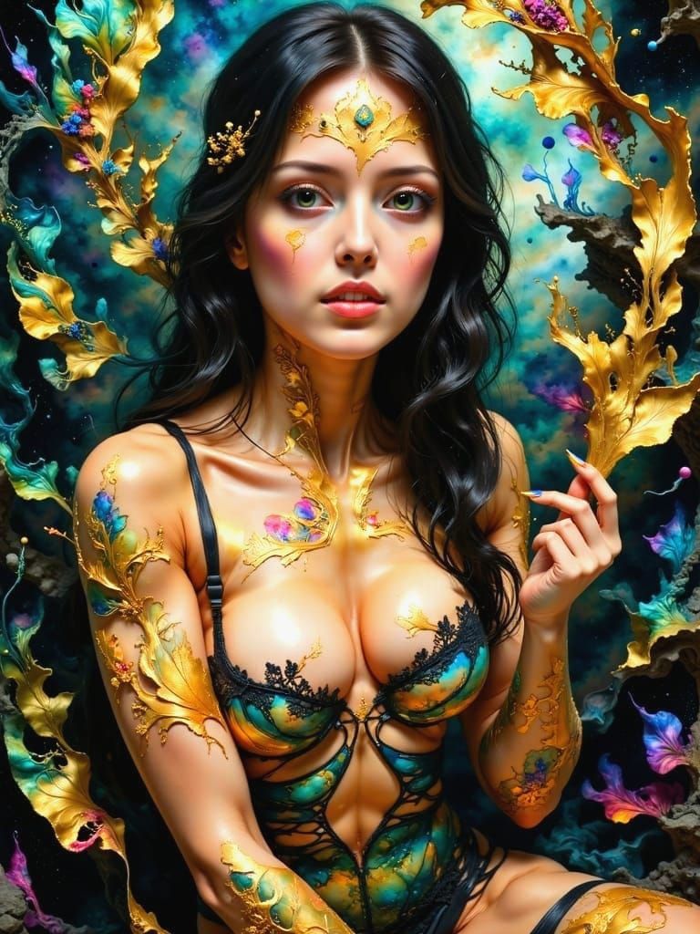 Enchanting Forest Goddess in Hyperrealistic Studio Style