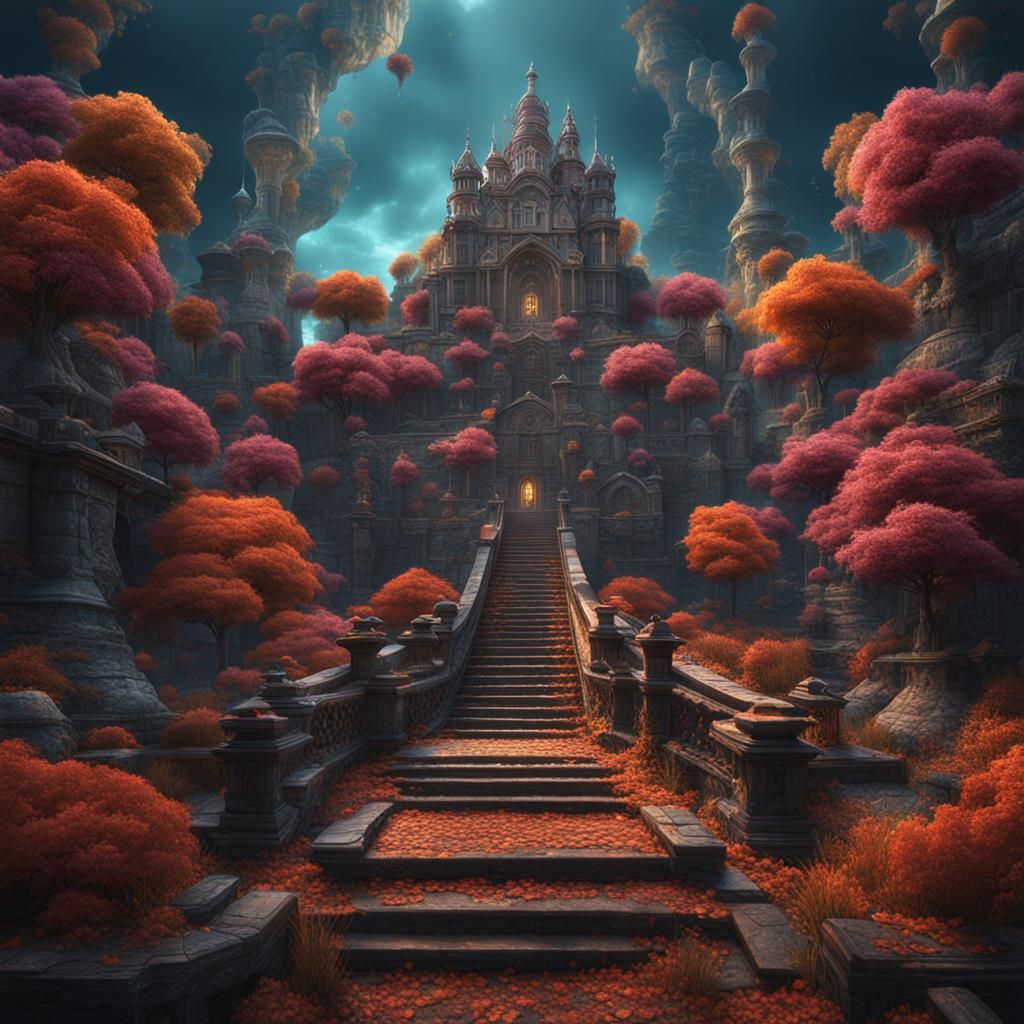 Fantastical Optical Illusion in Detailed Matte Painting