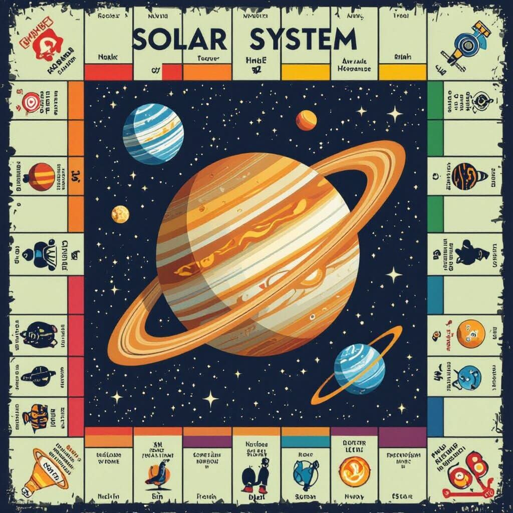 Solar System Monopoly Board Game Template