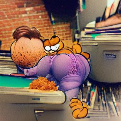 Surreal Exaggerated Garfield