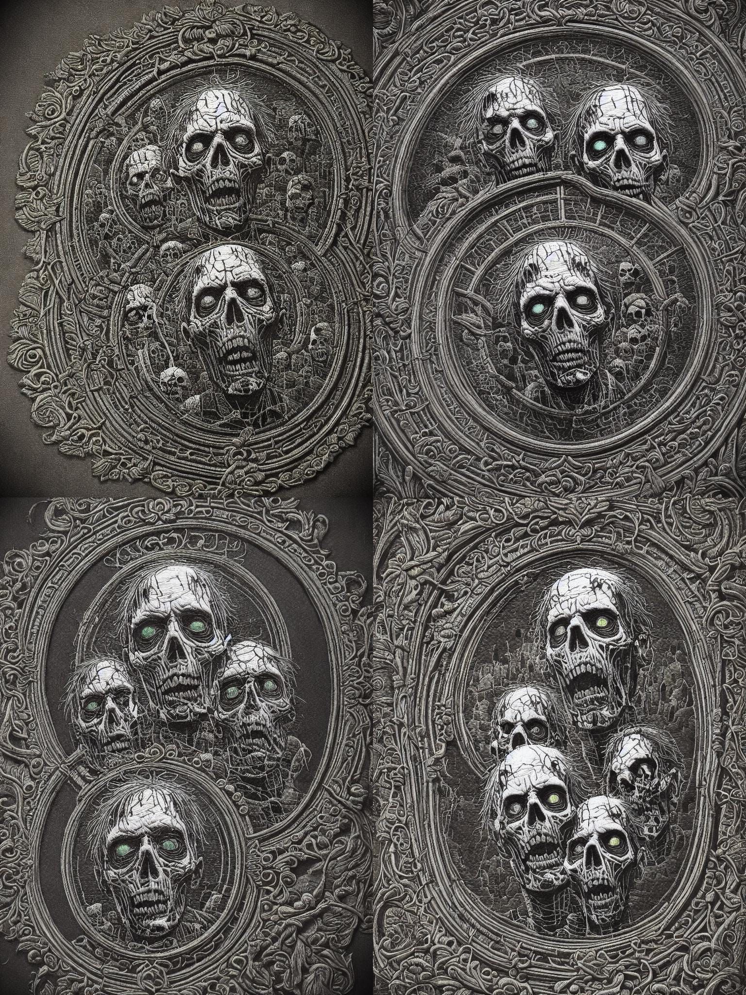 Embroidered Zombie Frame in Baroque Style