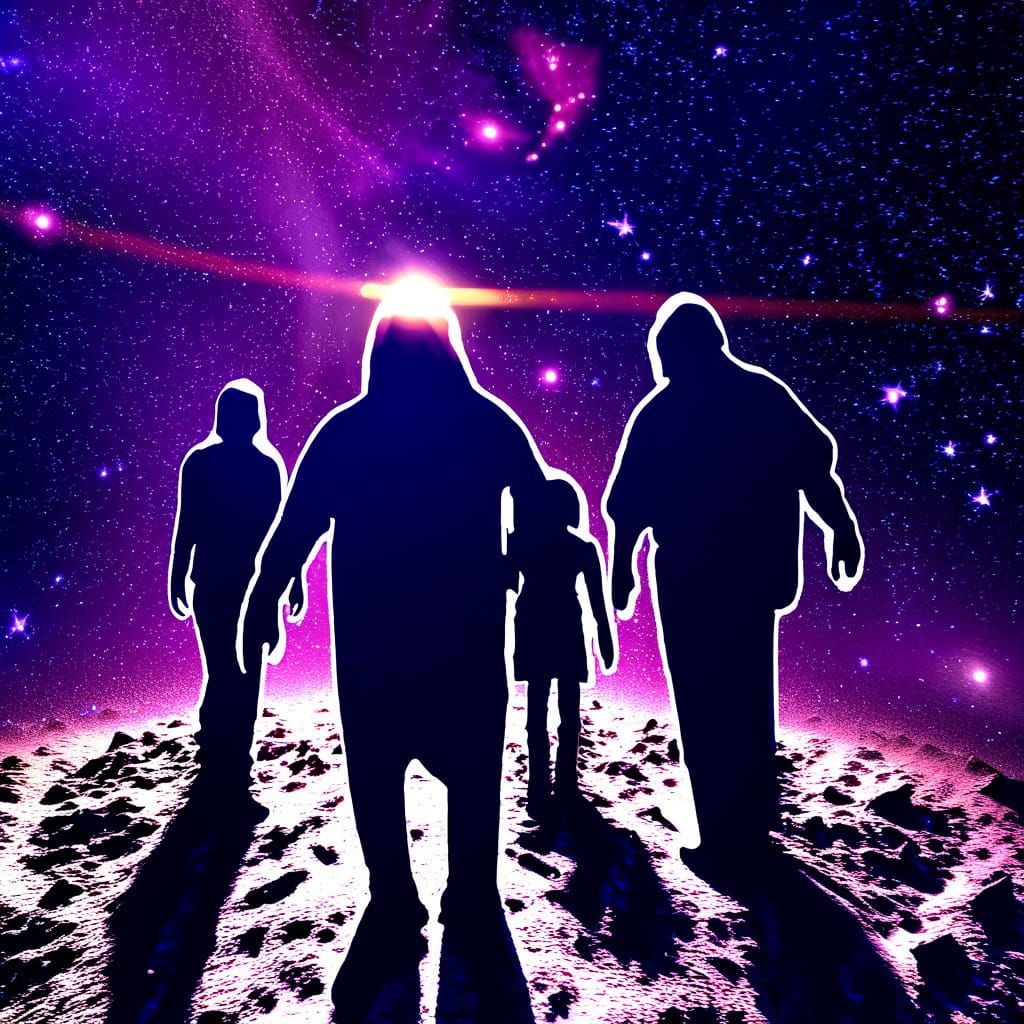 Astronaut in Cosmic Nebula, Mixed Media by Amaringo Style