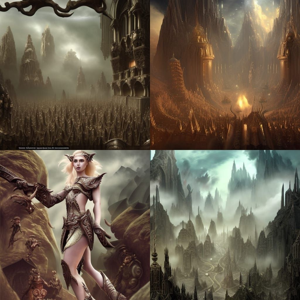 Epic Elves in Sci-Fi Digital Matte Painting