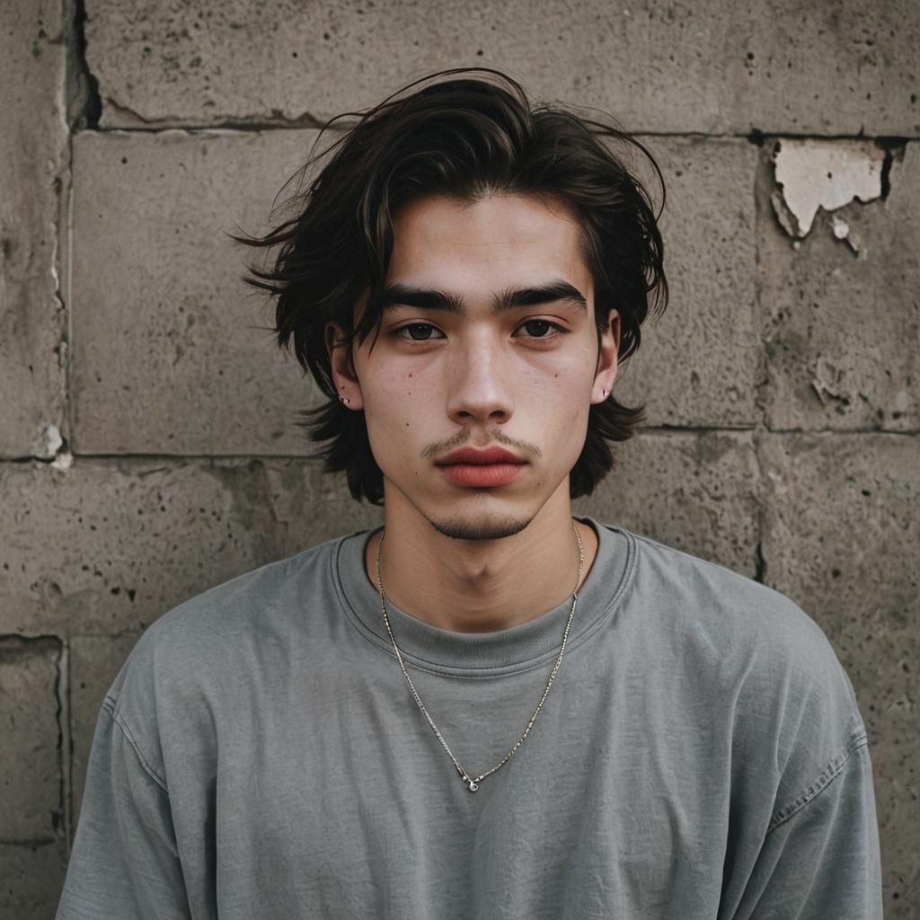 Grunge Guy in Moody Landscape