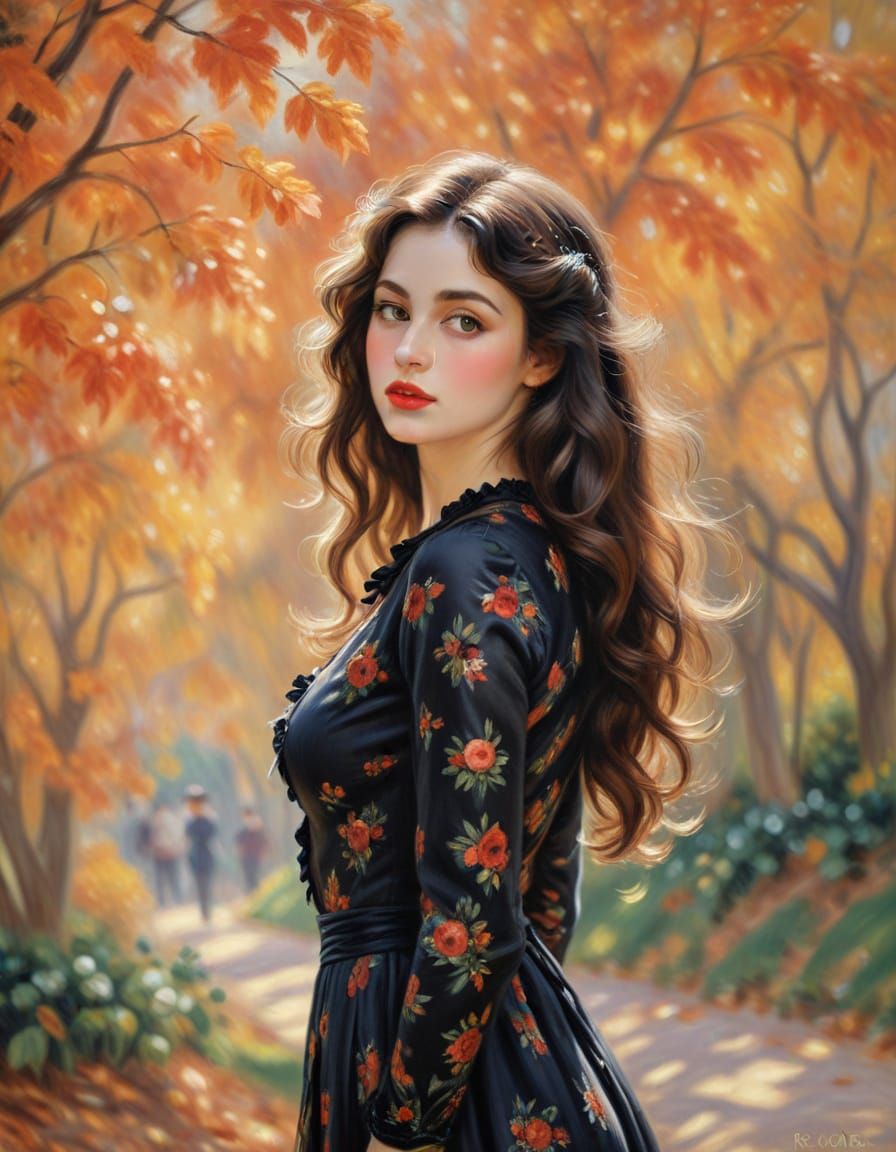 Dark Noir Painting in Renoir Style