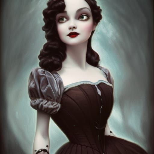Gothic Snow White Portrait in 3D Digital Art