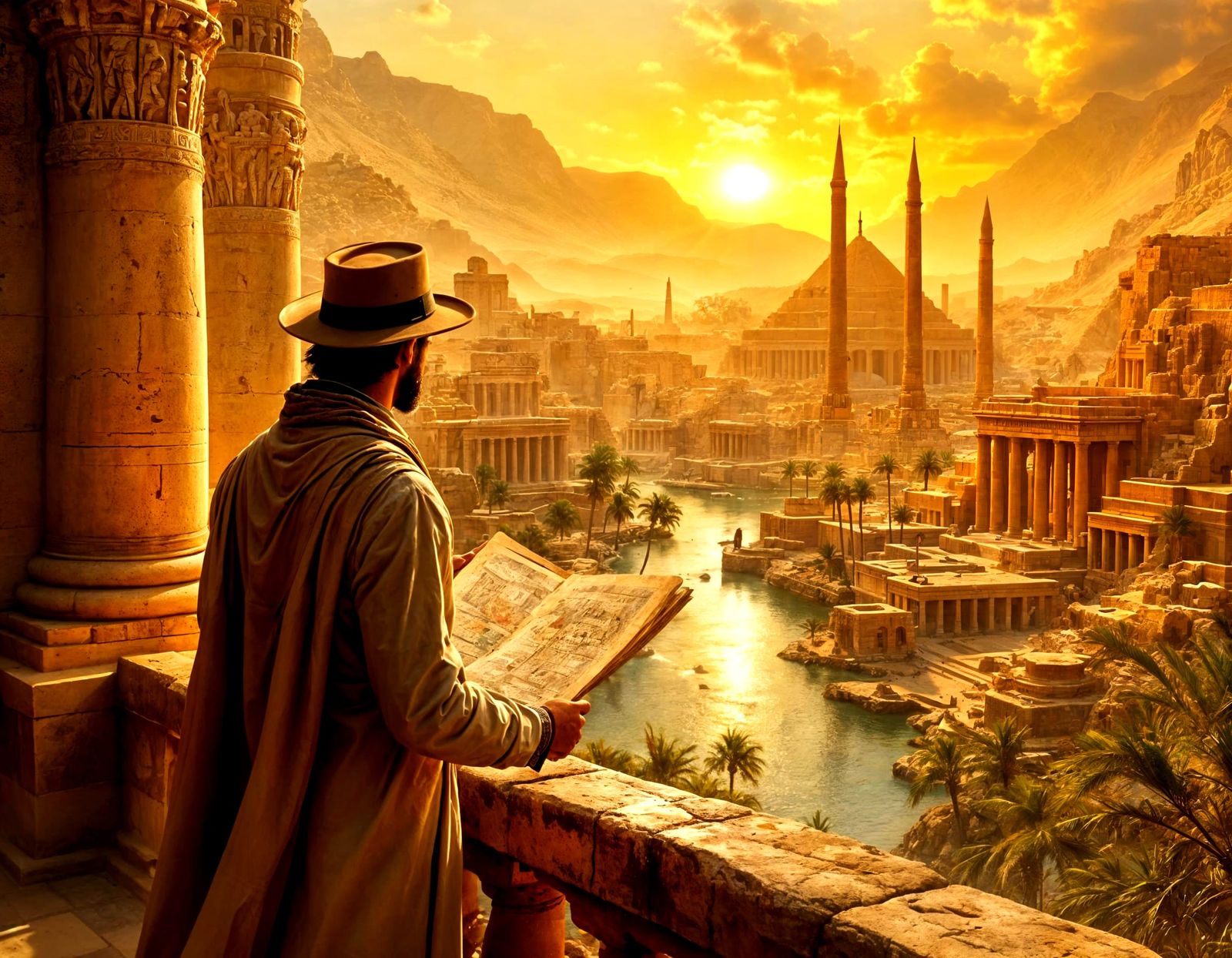 Discovery of Ancient Egyptian City Ruins in Baroque Style