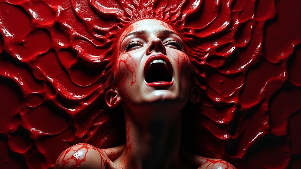 Visceral Abstract Forms in Dramatic Chiaroscuro Lighting