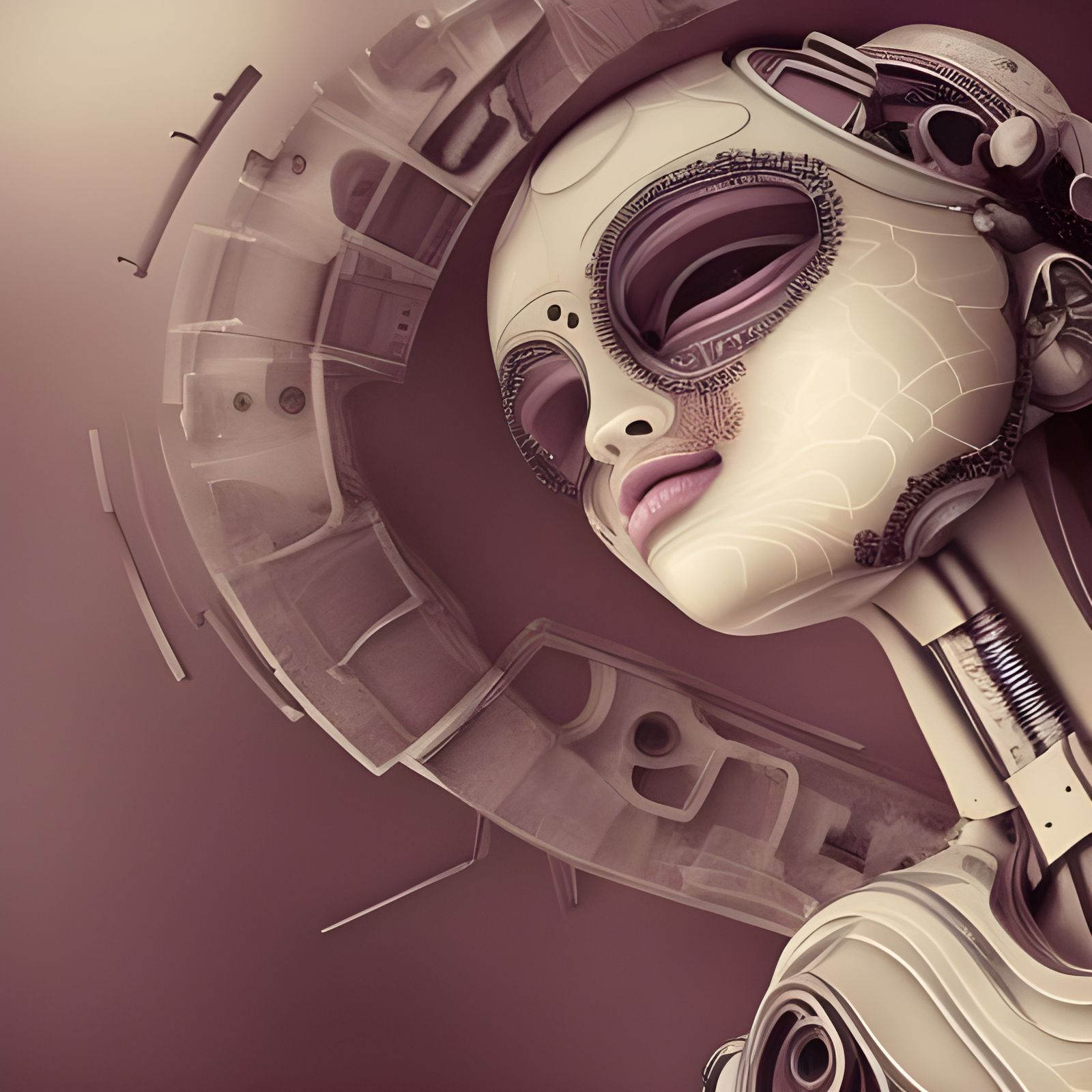 Melancholic Robot Girl: A Photorealistic Digital Painting