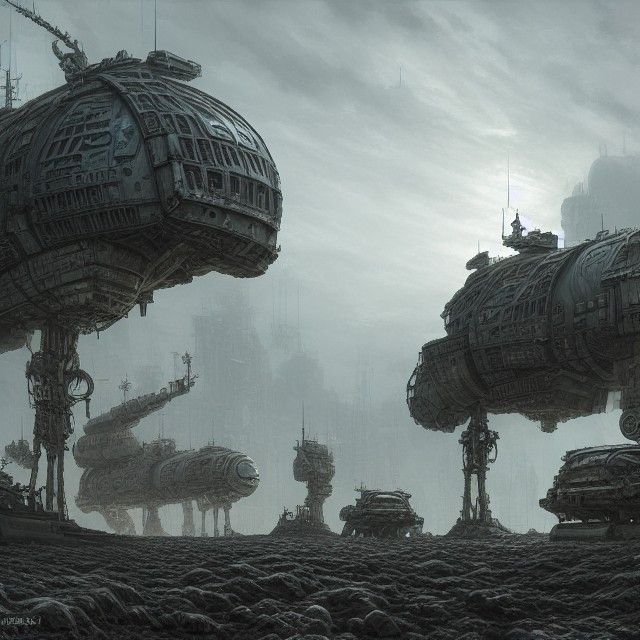 Alien AI Nanobot Military Shipyard: Epic Concept Art