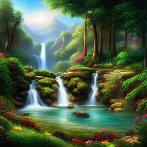 Heavenly Landscape with Portal to Another Realm